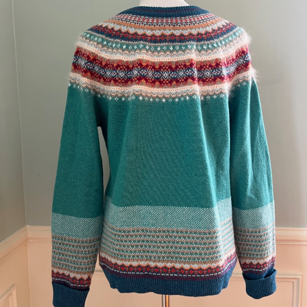 Eribe Scotland Knit Alpine Cardigan, Fair Isle, Size Large, Soft Wool/Angora - Picture 8 of 13